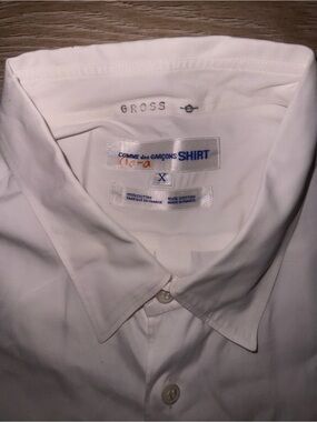 Comme des Garçons White Button Up Dress Shirt